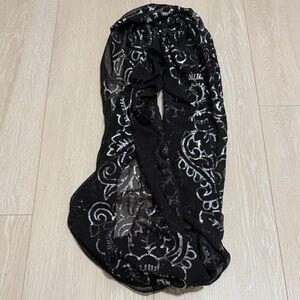 3/$15 Black and Silver Floral Embroidered Sequined Scarf
